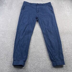 Levis Pants Mens 34x32 Blue Chambray Linen Blend‎ Joggers Golf Casual